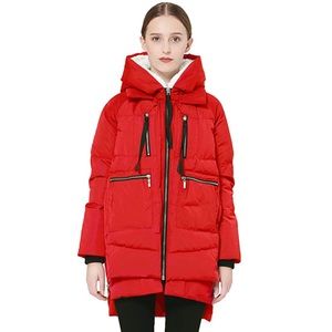 Orolay Women’s Thickened Down Jacket in Red - Size Large